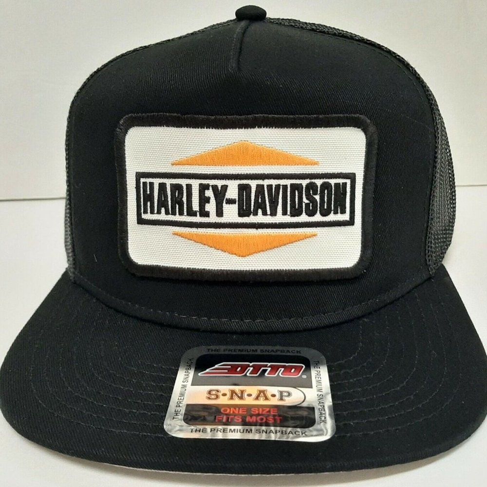 Harley Davidson Retro Vintage Style Patch Hat Cap Trucker Motorcycles HD Biker